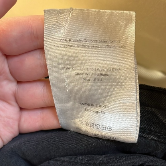 Won Hundred Women's Black Midi Denim Jean Shorts size 34 - Picture 4 of 6